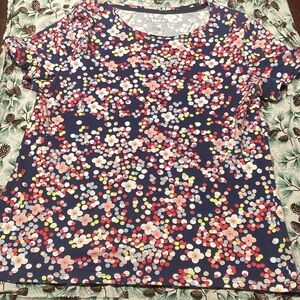 Talbots Multicolor Floral Short Sleeve Top